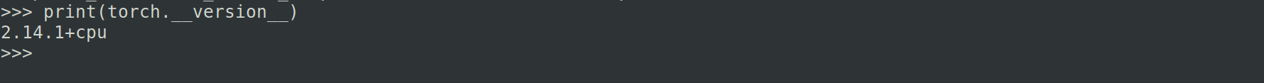Из вывода узнаем версию PyTorch.